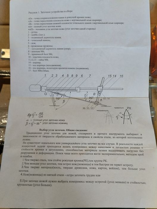 Прибор для заточування ножів
