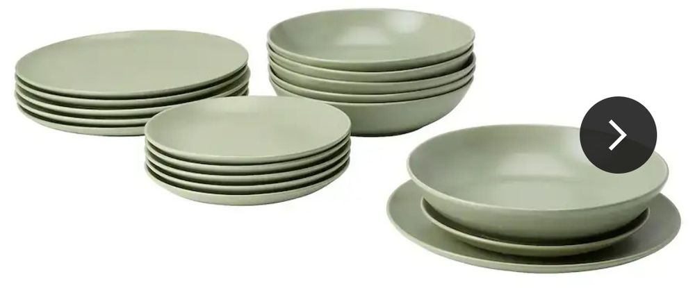 Zastawa obiadowa ikea 8 osób 24 elementy+ 6 kubków