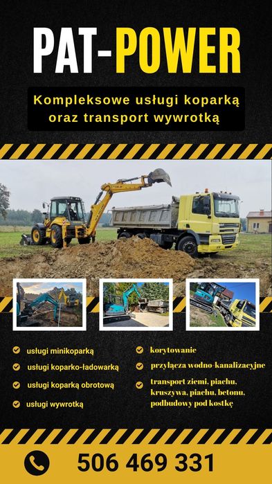 Usługi koparką transport wywrotka koparko ładowarką