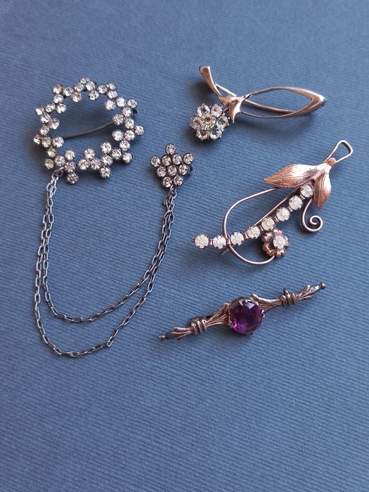 Броши серебро 875проба звезда