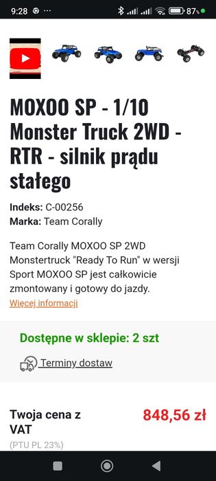 Model RC samochodu Moxoo SP- 1/10 Nowy model