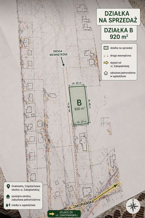 Działka budowlana ul. Zakopiańska - Widok 3