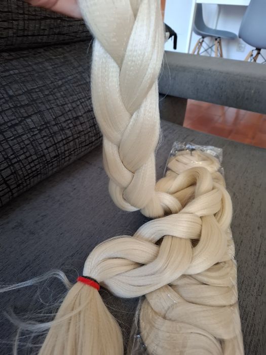 Cabelo jumbo postiço loiro para trançar