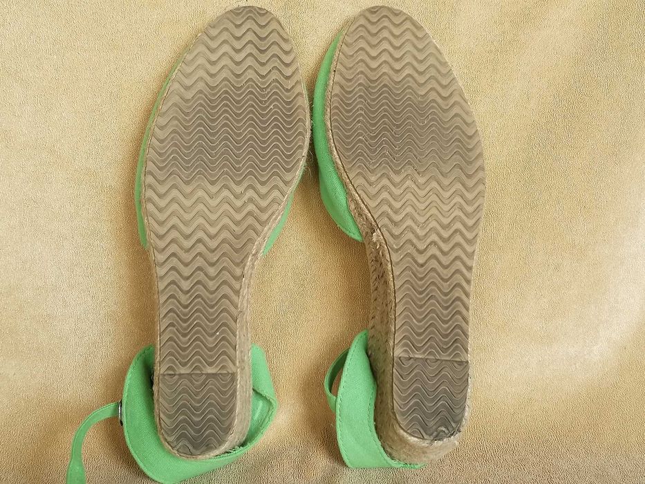 Sandały espadryle na koturnie zielone r.41