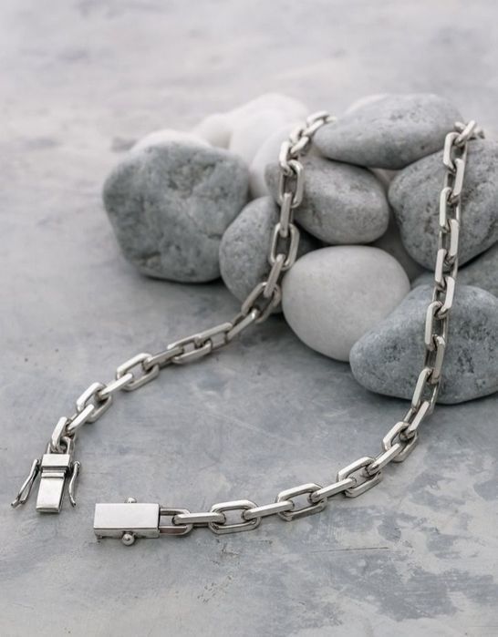 Срібний ланцюжок 80г Якірний чоловічий, мужская серебряная цепочка 925