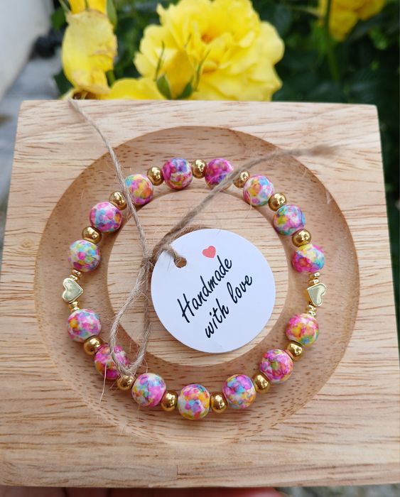 Bransoletka z kamienia naturalnego Howlit Handmade