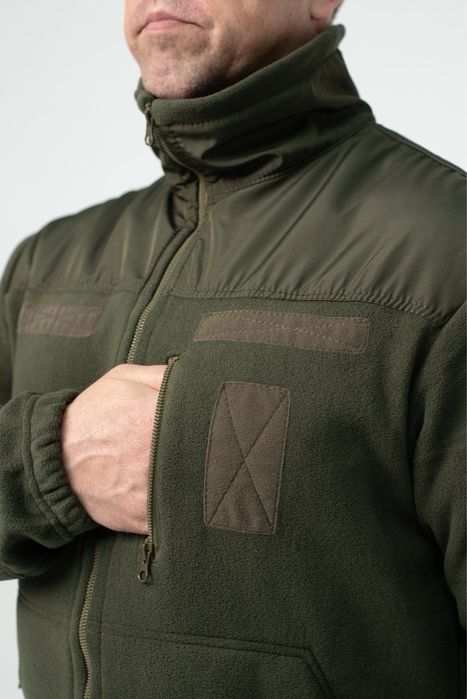 Флісова Кофта Олива зі вставками