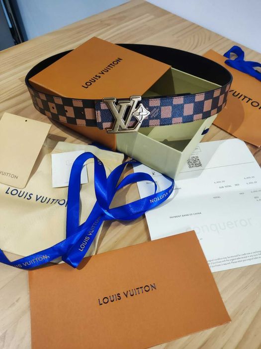Pasek firmowy męski, damski, skóra Louis Vuitton od reki 84-38