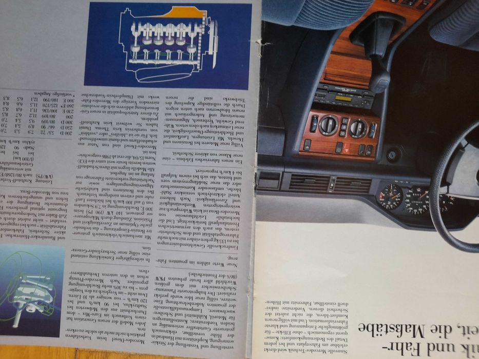 MERCEDES W 124    200D - 380 E wkładka reklamowa język niemiecki