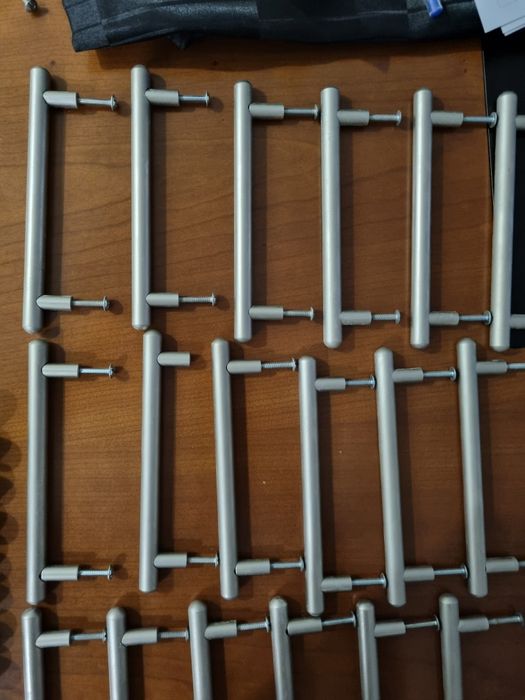 Puxadores aço inoxidável   escovado prateado incluí