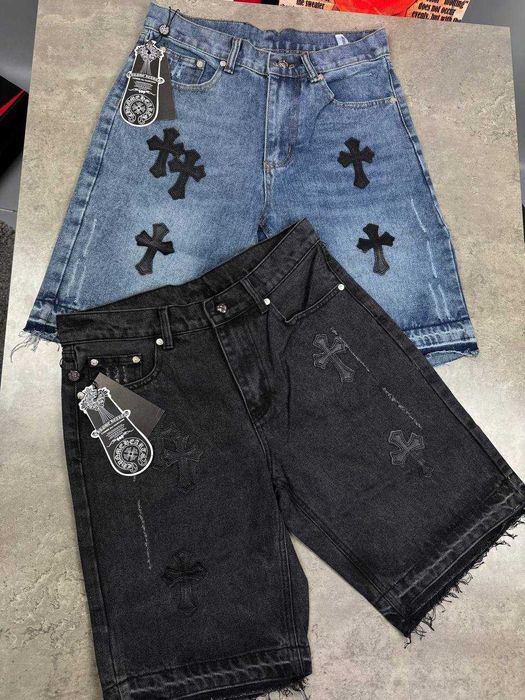 НОВІ! Джинсові оверсайз шорти Chrome Hearts / 28-36р