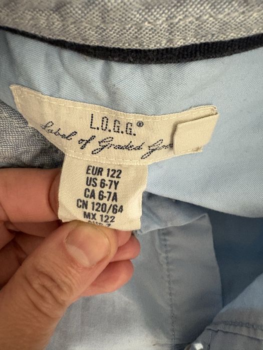 Koszule 122 H&M niebieska i granatowa