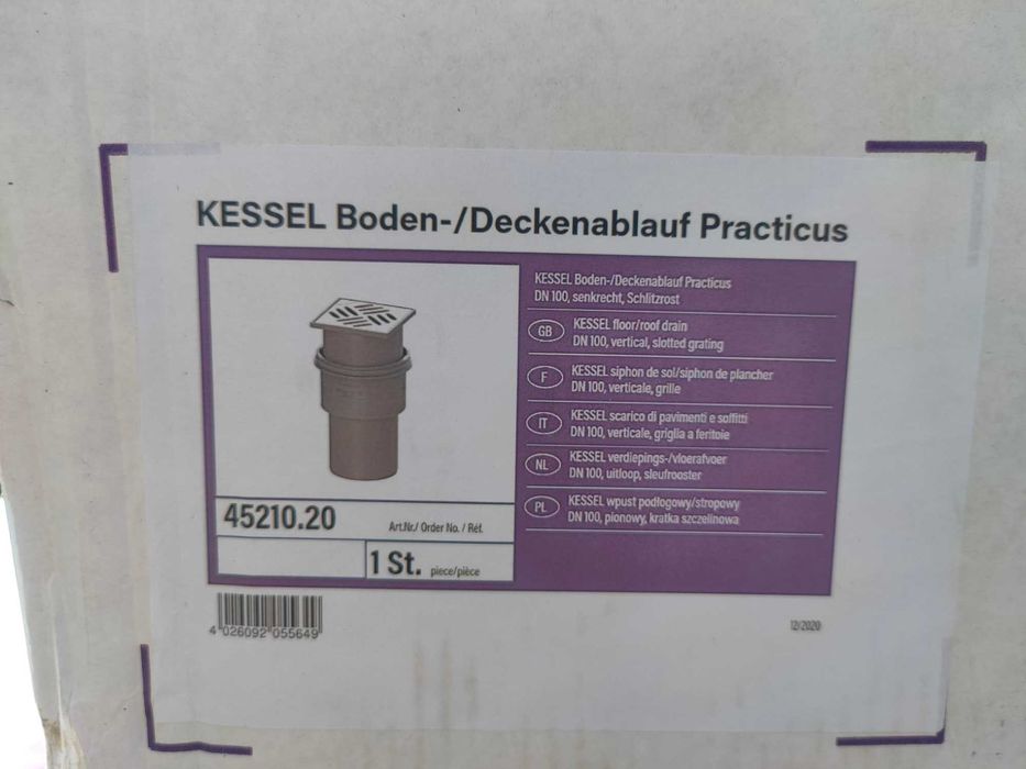 KESSEL wpust podłog./strop. Practicus DN100 pionowy,kratka szczelinowa