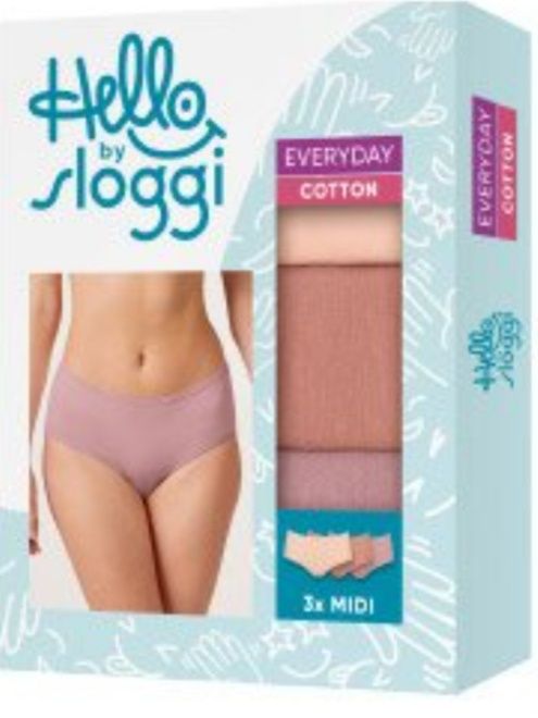 Sloggi everyday cotton 3-pak (wielokolorowe figi),Midi wielokolorowe rozm. 44 Nowe