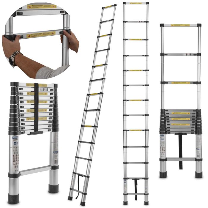 Escada telescópica de 13 degraus - 3,8 metros