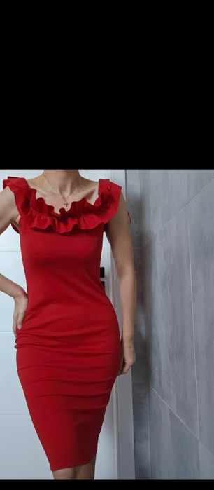 Zara sukienka hiszpanka czerwona S