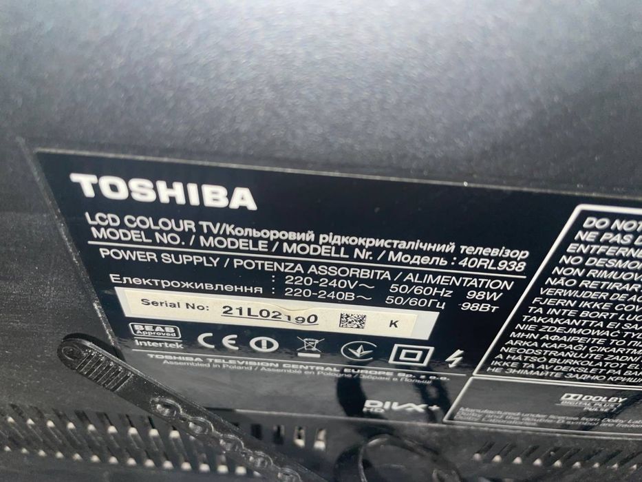 Telewizor Toshiba LCD 40RL938  sprawny 40 cali