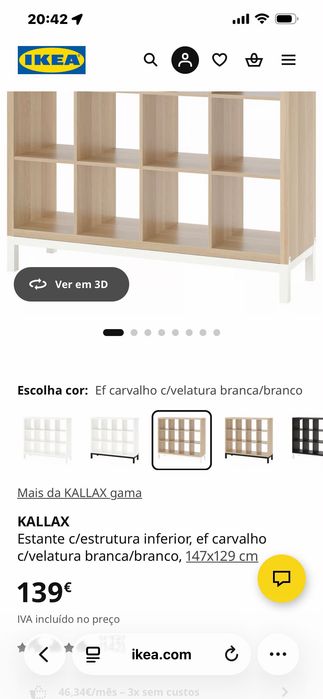 Estantes, kalax com pés/suporte em metal Ikea e estante homa