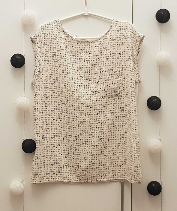 Wiosenno-letnia bluzka z łączonych materiałów Promod rozm. 40/42 L/XL