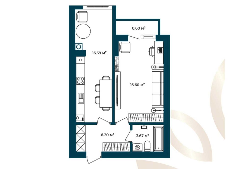 Продаж 1-кімнатна квартира з балконом 43,46 м² | ЖК «Європейські Липки»єВідновлення,Ваучер-ТАК! - Вид 5