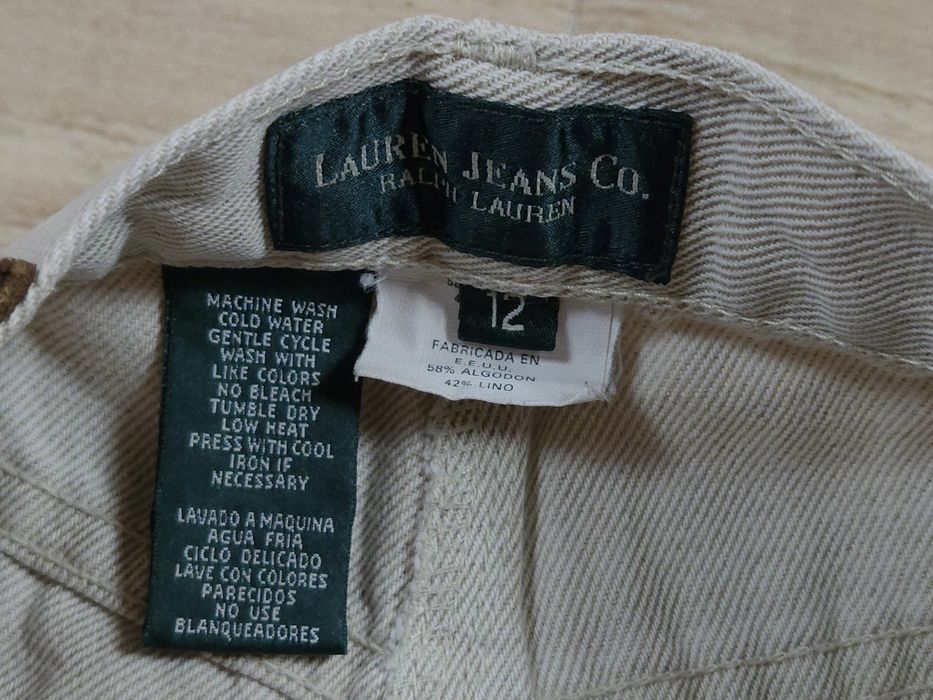 LAUREN JEANS Ralph Lauren Spodenki Jeans Cotton Linen r. 12