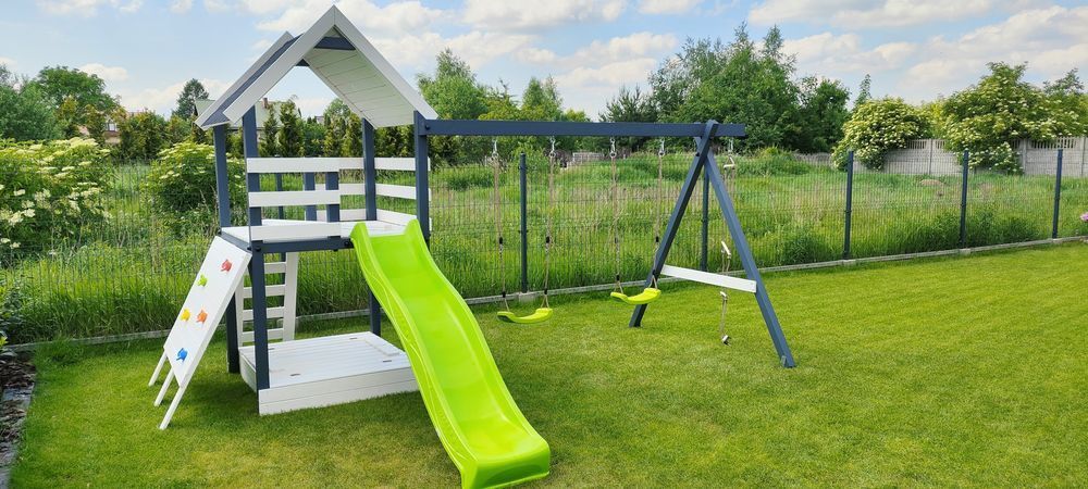 Drewniany Plac Zabaw - PROMOCJA -TIMON - Domek - Huśtawka