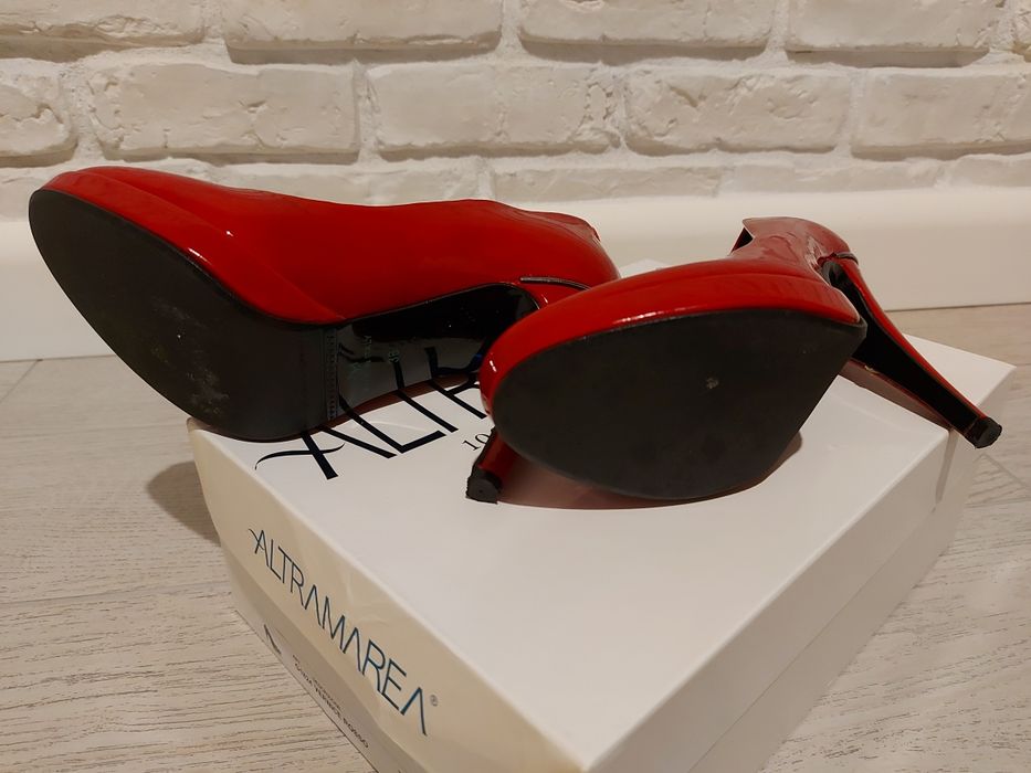 Buty OVYE CZÓŁENKA czerwone szpilki rozm.36