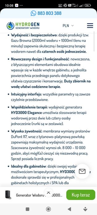 Generator wodoru