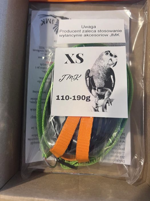 Oryginalne bezpieczne szelki dla papugi xs