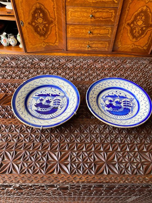 Pratos Faiança Portuguesa Séc XIX 23,5 cm