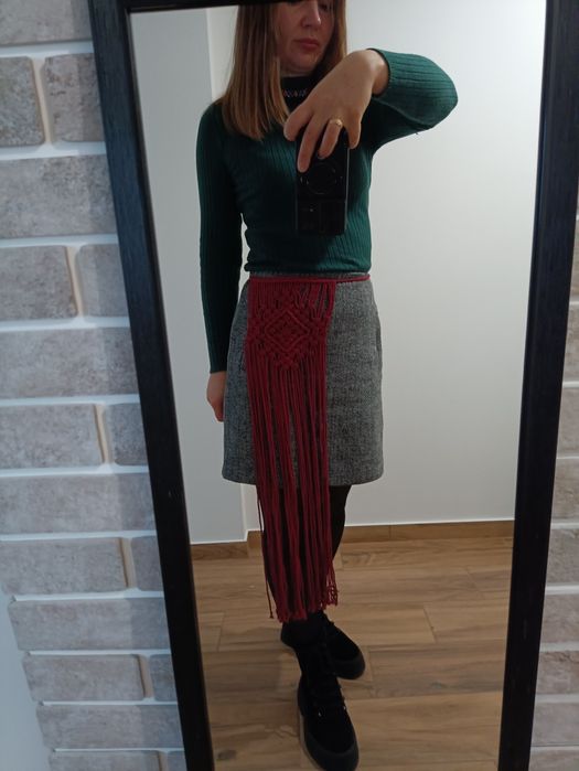 Макраме. Припинда - пояс з натурального бавовняного шнура.