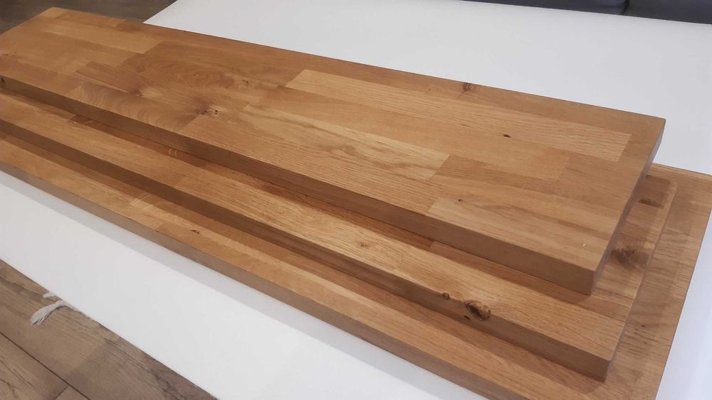 Półka drewniana DĘBOWA, NIEWIDOCZNE MOCOWANIE. na wymiar