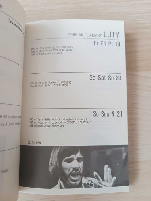 Kalendarz muzyczny Rock 88 na rok 1988
