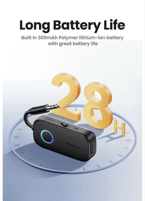 Bluetooth аудіо ресивер/передавач UGREEN з адаптером під вилку