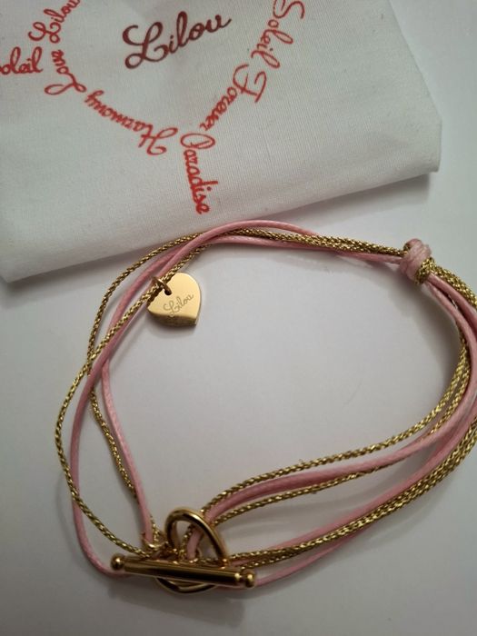 Bransoletka lilou powder pink sznurek serduszko gratis okulary