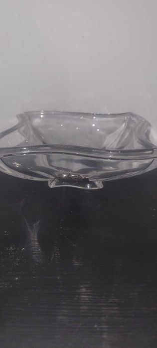 Taça / Cinzeiro em Cristal com Aplicação de Folha em Prata (13cm)