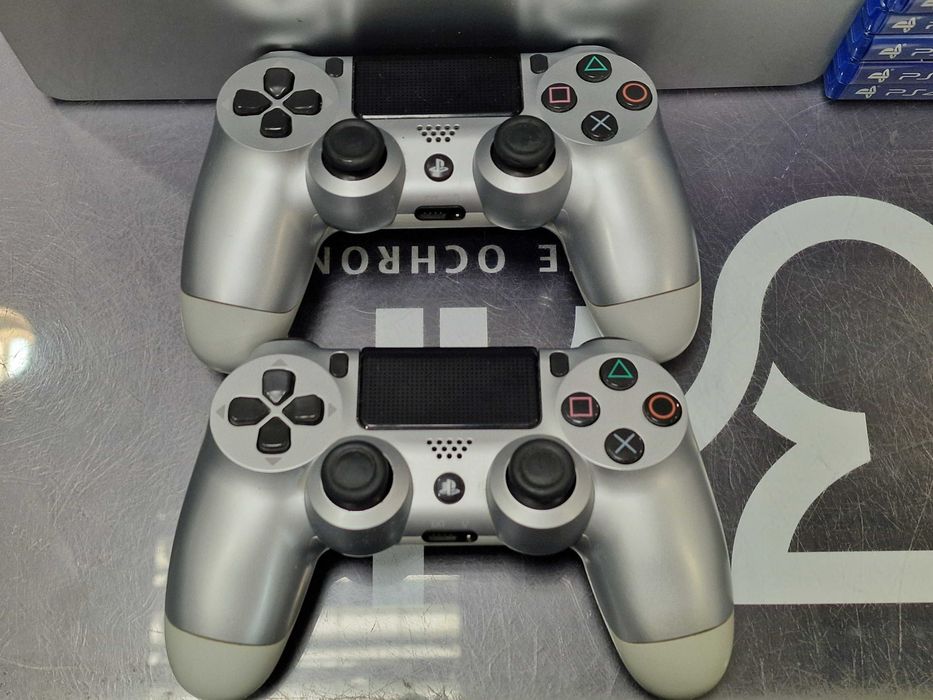 Playstation 4 Slim Silver 500GB/ 2 pady/ 10 gier/ Grade B/ GW 6msc/PS4