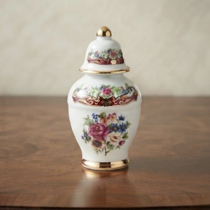 Decorative porcelain jar, vintage, T. Limoges.