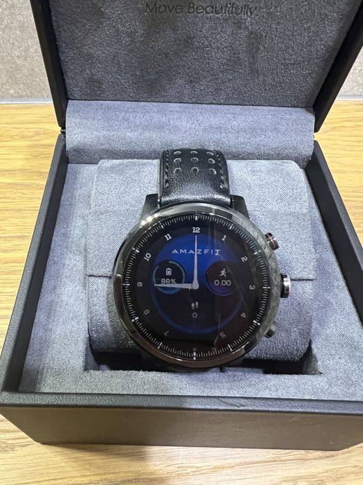 Smartwatch Amazfit Stratos 2 Plus szafirowe szklo skórzany pasek