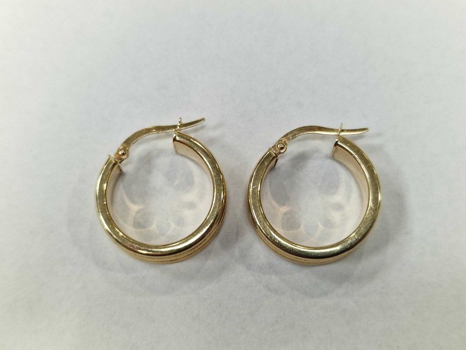 Złote kolczyki damskie/ 585/ 2.46 gram/ Owalne/ dmuchane/ styl włoski