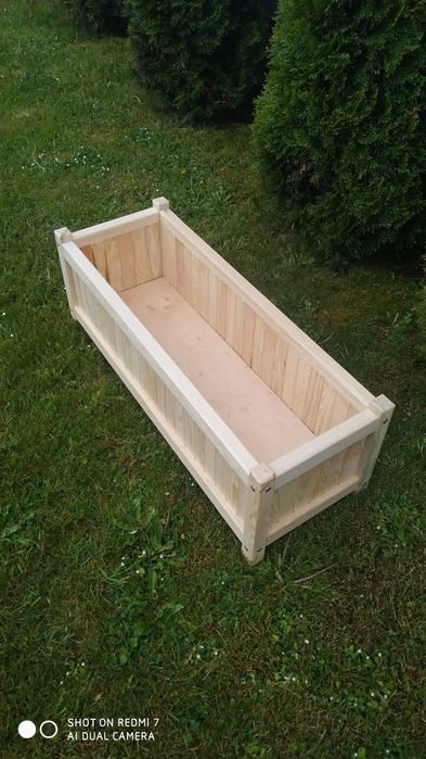 Doniczka drewniana duża