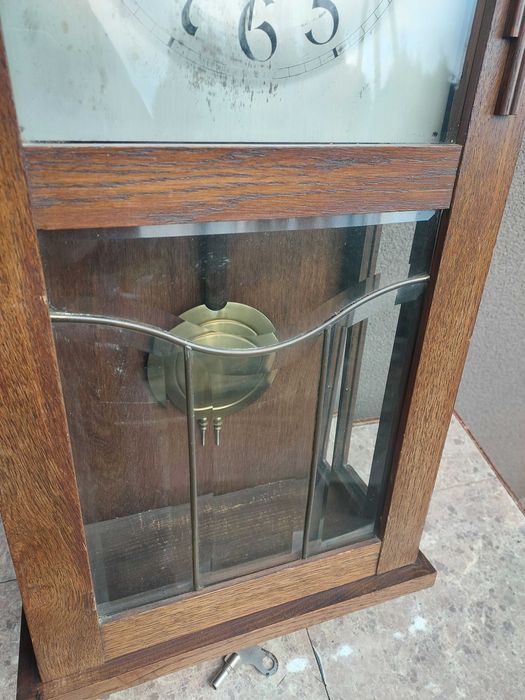 Stary zegar ścienny gabinetowy PHS przedwojenny sprawn film gongu F014