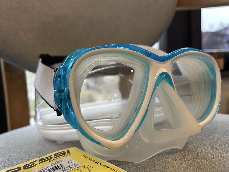 Maska do nurkowania snorkelingu Cressi Samoa clear/aquamarine DN240025