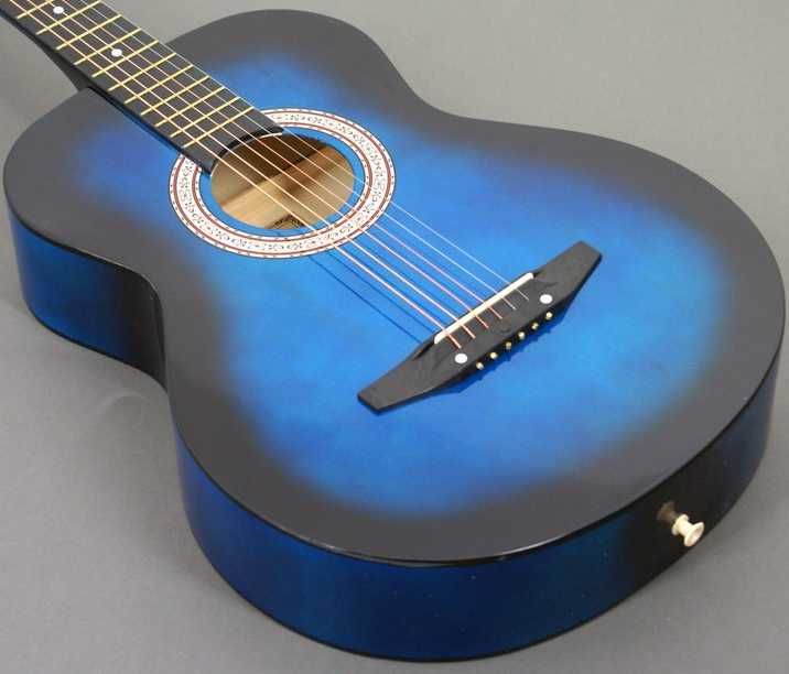 Gitara niebieska do nauki NOWA zestaw