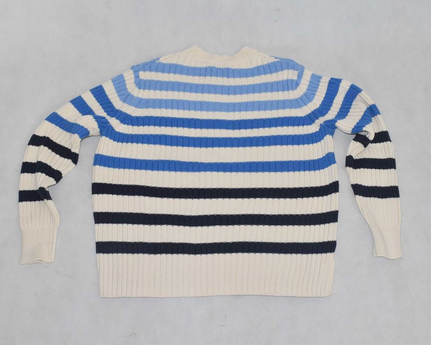 Sweter damski M&S Collection paski biało-niebieski bawełna r.44