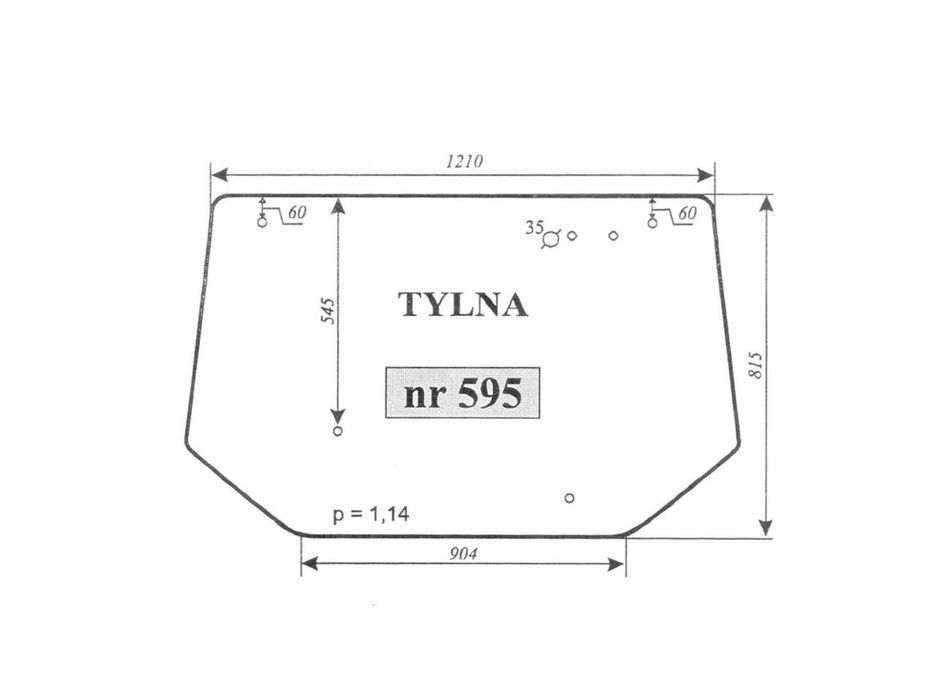 szyba tylna zetor 10540 nowy 595