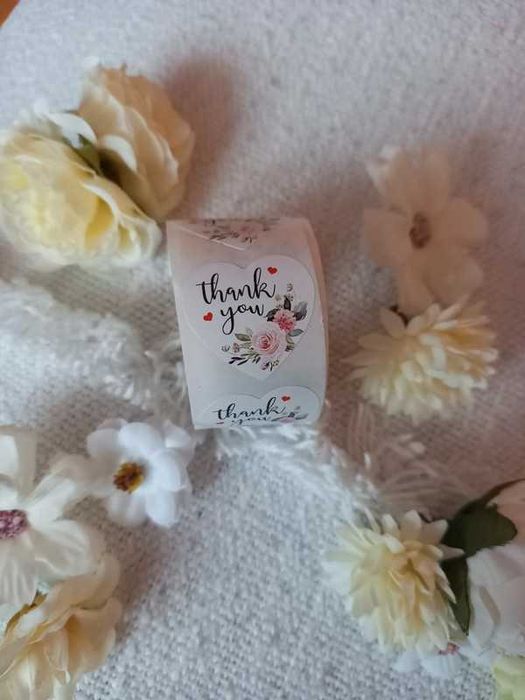 Naklejki thank you 100 sztuk