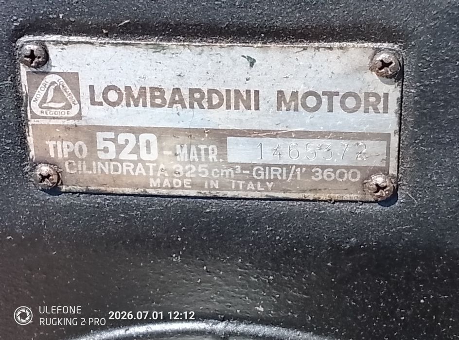 Dois motores lombardini de rega, 18cv