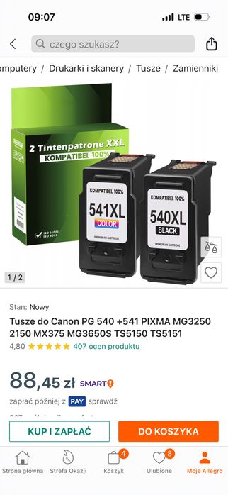 Tusz do drukarki canon