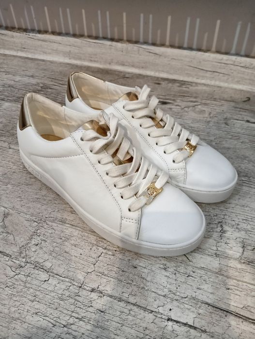 Sneakersy damskie 36 36,5 Michael Kors skórzane białe ze złotymi dodat